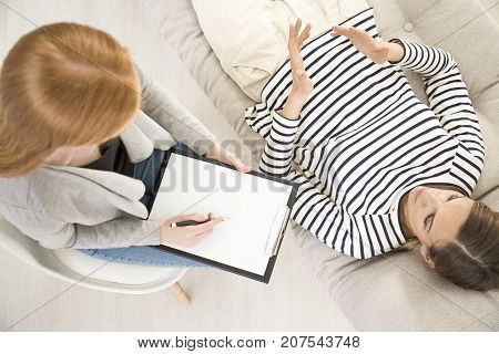 Patient On Settee During Psychoanalysis