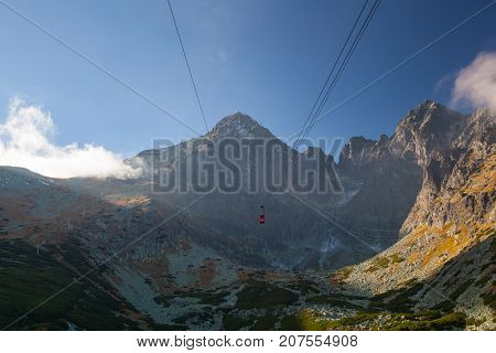 Skalnate pleso in Slovakia. It is a lake located in the High Tatras mountains in the north of Slovakia