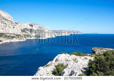 The Calanque de Morgiou one of the biggest calanques located between Marseille and Cassis France