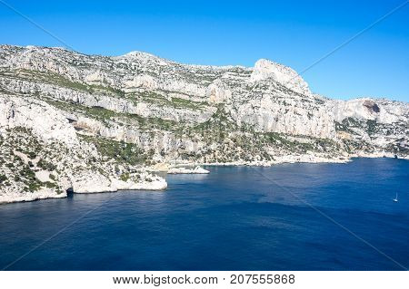 The Calanque de Morgiou one of the biggest calanques located between Marseille and Cassis France