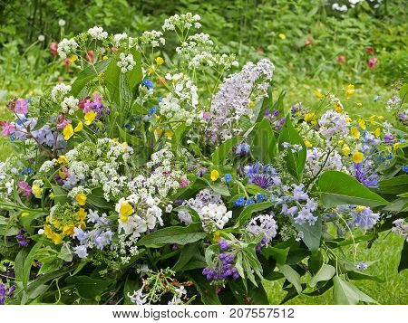 Handmade syringa bouquet from the summer garden