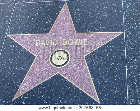 Los Angeles California USA, 10 February 2011: Singer David bowie star on Hollywood boulevard walk of fame in LA