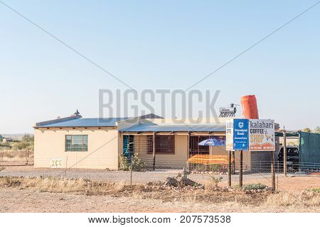KLEIN MIER SOUTH AFRICA - JULY 6 2017: A coffee shop in Klein Mier (small ant) a village in the Northern Cape Province of South Africa