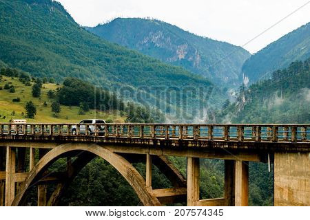 Durdevica Tara Bridge, a concrete arch bridge over the Tara River in northern Montenegro.