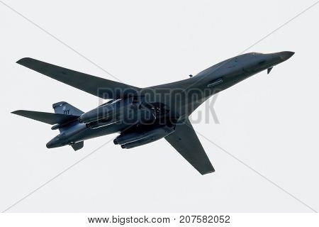 SLIAC SLOVAKIA - AUGUST 27: Bomber B-1 Lancer at airshow SIAF 2017 on August 27 2017 in Sliac
