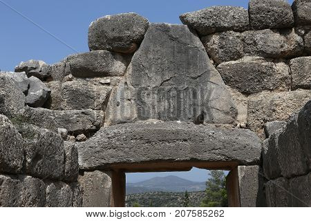 Ruins Of Mycenae City, Mikines, Peloponnese, Greece