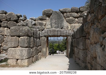 Ruins Of Mycenae City, Mikines, Peloponnese, Greece