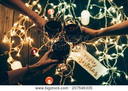 Group Of People Clinking Wineglasses