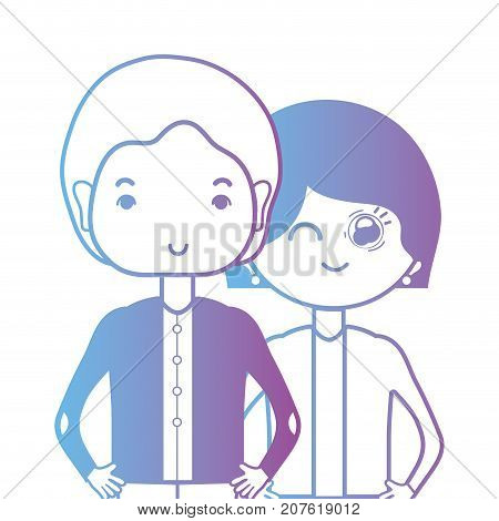 line couple togeter with hairstyle design vector illustration