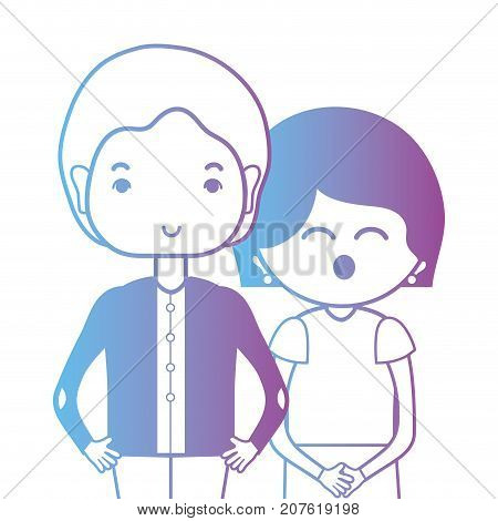line couple togeter with hairstyle design vector illustration