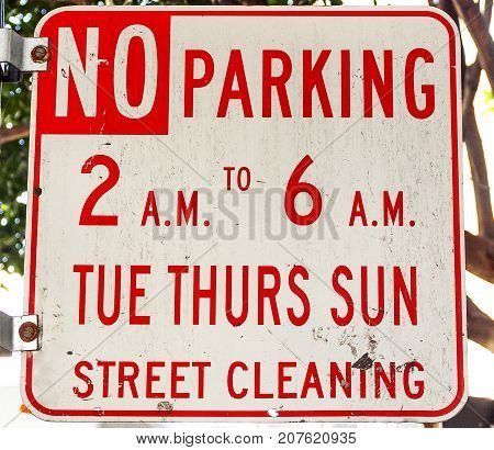 A No parking sign in San Francisco