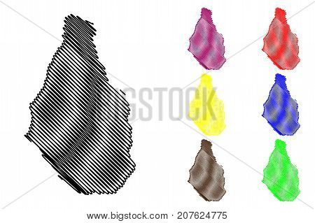 Montserrat island map vector illustration , scribble sketch Montserrat