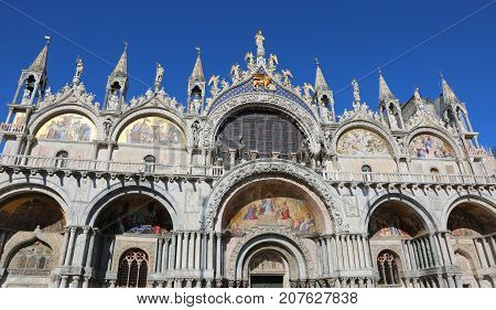Basilica Of St. Mark In Venice With The Golden Winged Lion