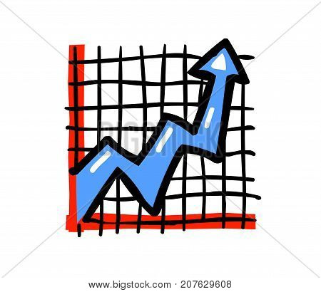 Graph freehand picture. Artistic drawing. Authentic cartoon.