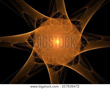 Geometry of Space series. Visually attractive backdrop made of conceptual grids curves and fractal elements suitable as element for layouts on physics mathematics technology science and education.
