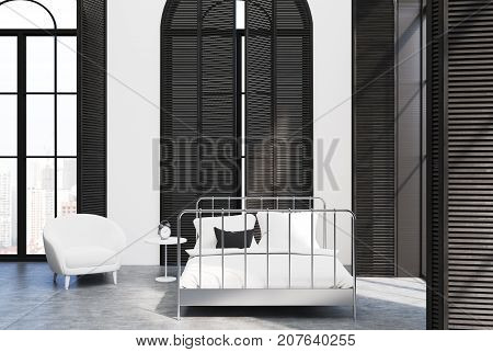 White And Black Luxury Bedroom Interior