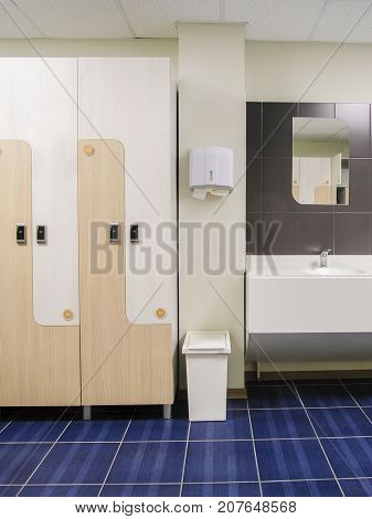 Interior of a cloakroom
