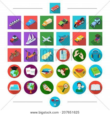 Land, travel, tourism and other  icon in cartoon style.t Tansport, sea, air, icons in set collection.