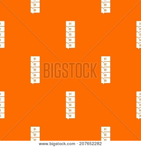 Five steps infographic pattern repeat seamless in orange color for any design. Vector geometric illustration