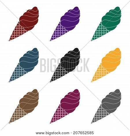 Chocolate ice-cream icon in black design isolated on white background. Chocolate desserts symbol stock vector illustration.