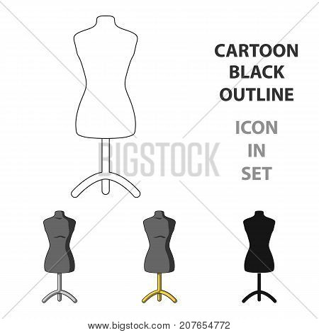 Plastic dummy on the stand.Sewing or tailoring tools kit single icon in cartoon style vector symbol stock web illustration.