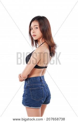 Asian Beauty,beautiful Skin Care Woman Isolated On White Background