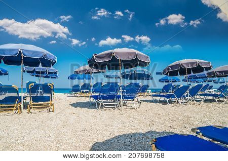 Kathisma Beach, Lefkada Island, Greece. Kathisma Beach is one of the best beaches in Lefkada Island in Ionian Sea