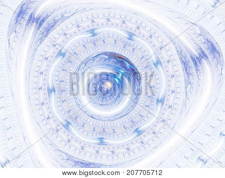 Modern fractal mechanical background. Time machine digital artwork for creative graphic design. Abstract fractal steampunk machine