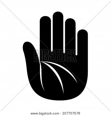 Hand open palm lines logo icon. Outline illustration of hand with palm lines vector illustration for print or web design.