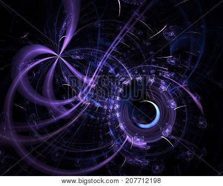 Modern fractal mechanical background. Time machine digital artwork for creative graphic design. Abstract fractal steampunk machine