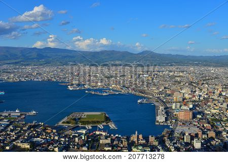 Aerial View Of Hakodate City, Hokkaido, Japan