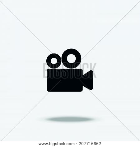 Video Cinema Camera flat design icon vector with shadow