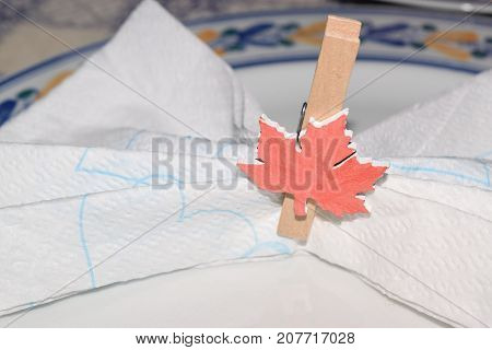 Close Up Of A Placeholder In The Form Of A Canadian Flag