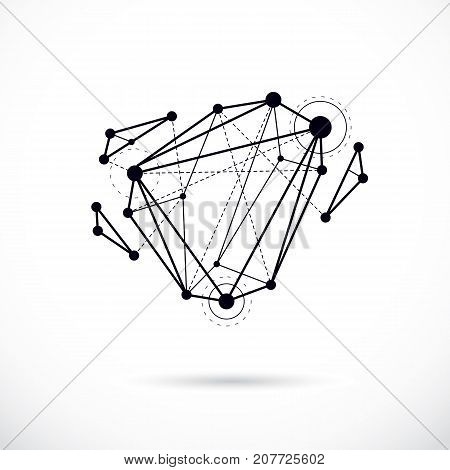 Tech abstract shape vector polygonal figure. Communication technologies modern illustration.