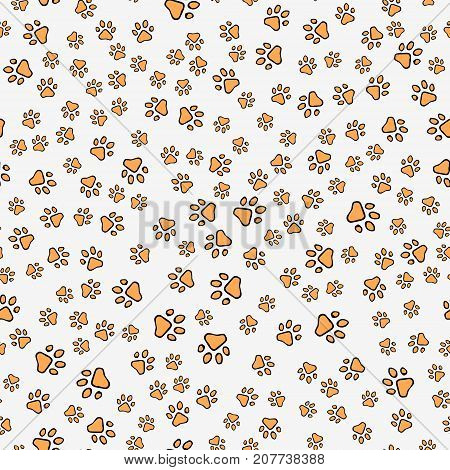 Dog Paw Print Seamless Pattern