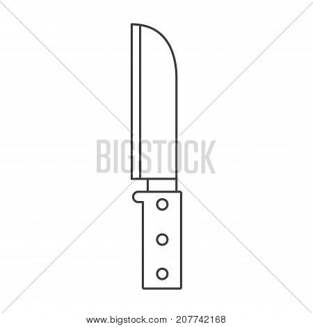 santoku knife utensil monochrome silhouette vector illustration