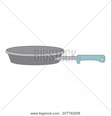 stewpan with handle colorful silhouette vector illustration