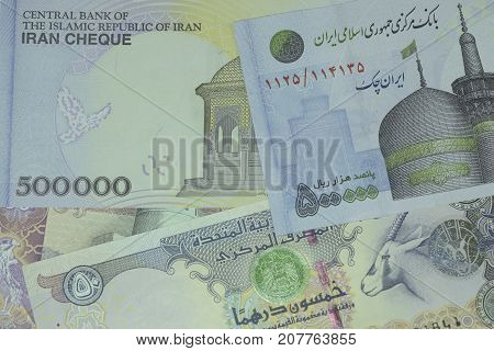 Close up Banknote and Currency Bills and Coins