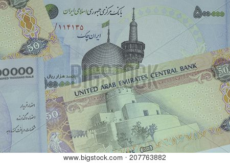 Close up Banknote and Currency Bills and Coins
