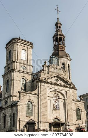 The Cathedral basilica of Notre-Dame de Quebec part of Old town UNESCO world heritage treasure