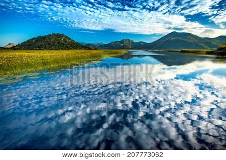 Mirror Lake Skadar. Montenegro. Photo taken at Skadar Lake Podgorica region.