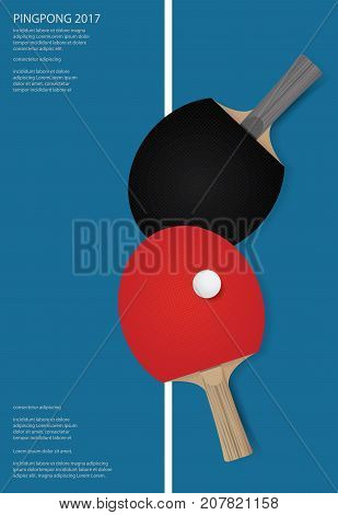 Pingpong Tournament Poster Template Design Vector Illustration