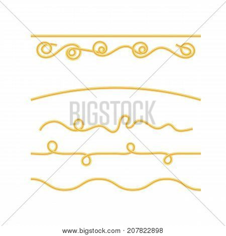 Boiled Floury Product Spaghetti Isolated on White Background