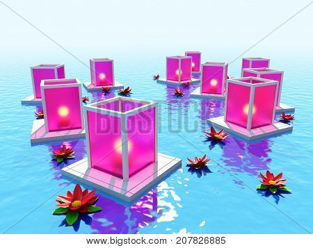 Lanterns On Water