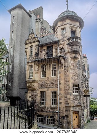 EDINBURGH, SCOTLAND - JULY 28: The Writers Museum on the Royal Mile in the Old Town on July 28, 2017 in Edinburgh Scotland. The Royal Mile is the most popular attraction in Edinburgh.