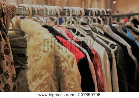 Flea market with Jackets in retro look