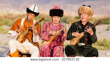 Musicians Play Traditional Instruments In Issyk Kul