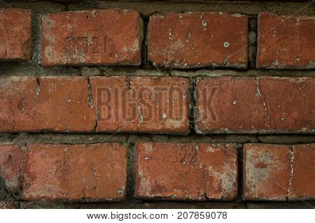 The background with the old brick wall