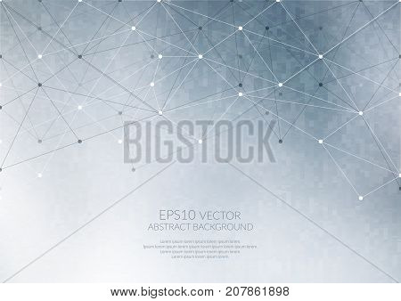 Geometric structure. The link elements in a single network. Cool shades of colors.