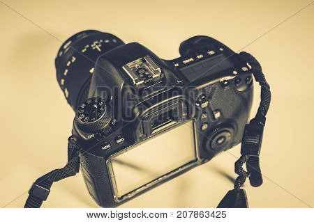 Vinnitsa Ukraine - June 25 2017 : Close-up Camera On White